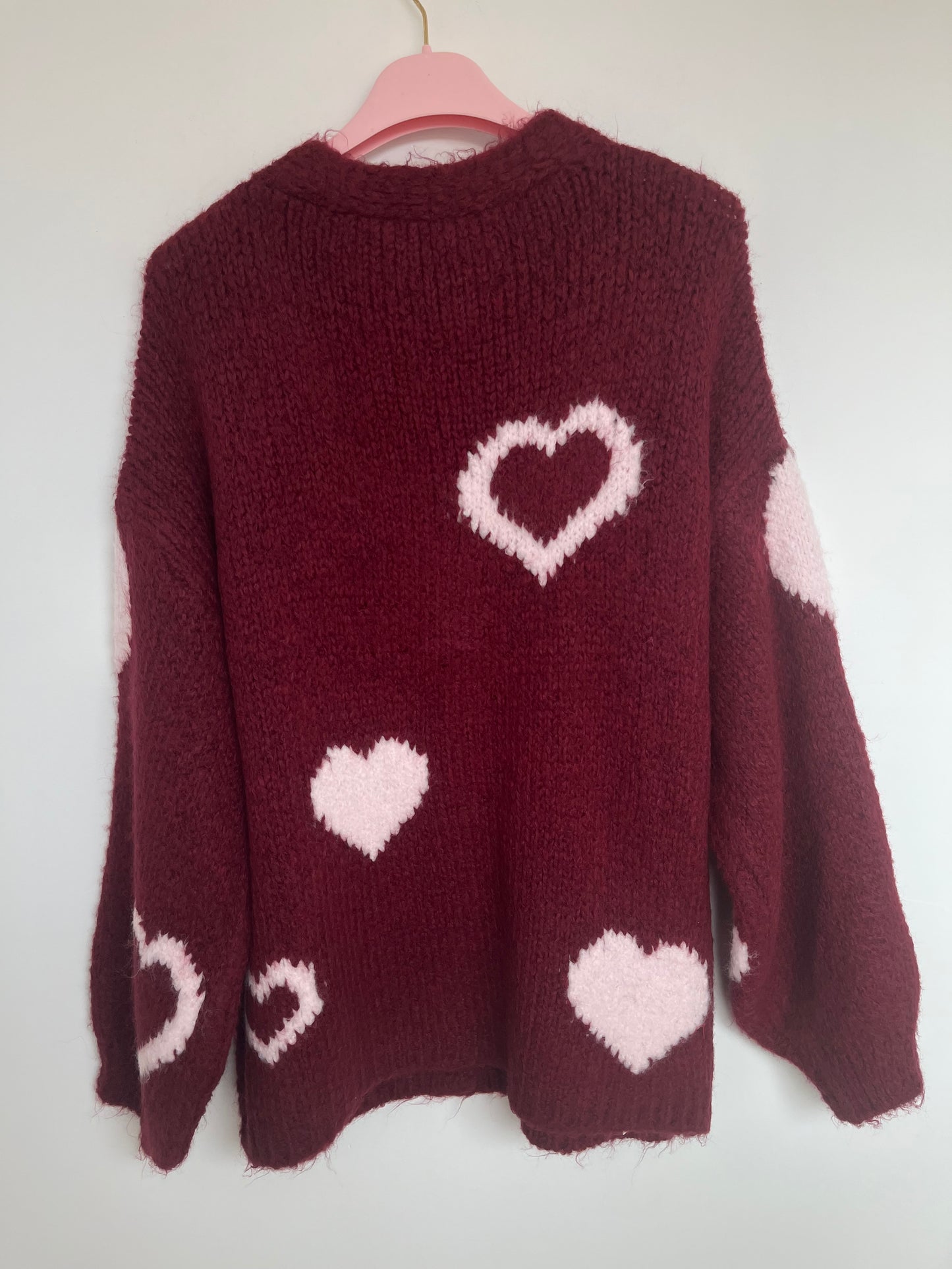 Cardigan "Herzi" (weinrot)