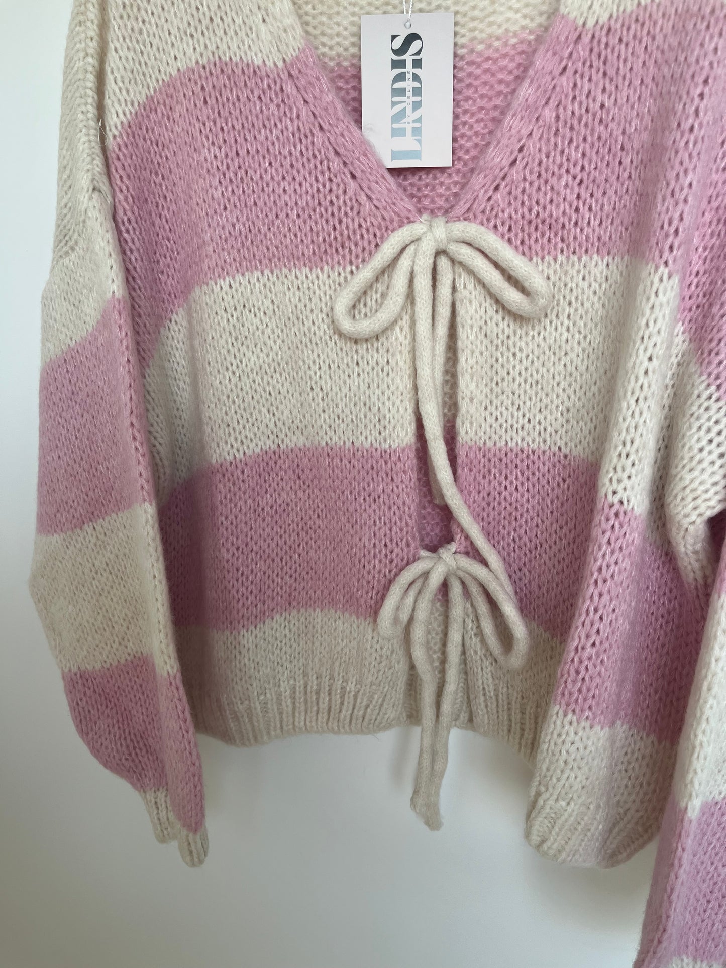 Cardigan "Semia" (Streifen - rosa)