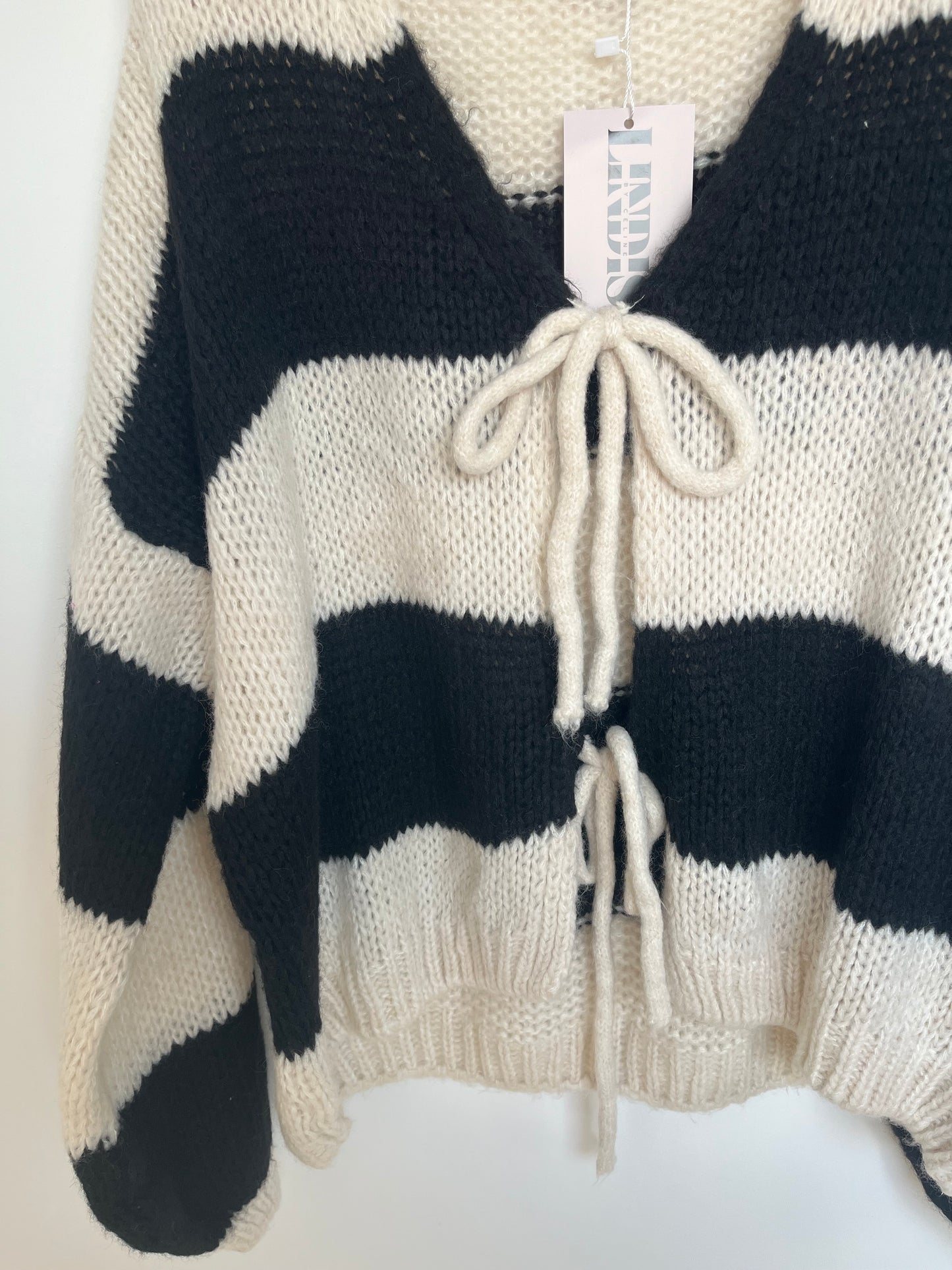 Cardigan "Semia" (Streifen - schwarz)