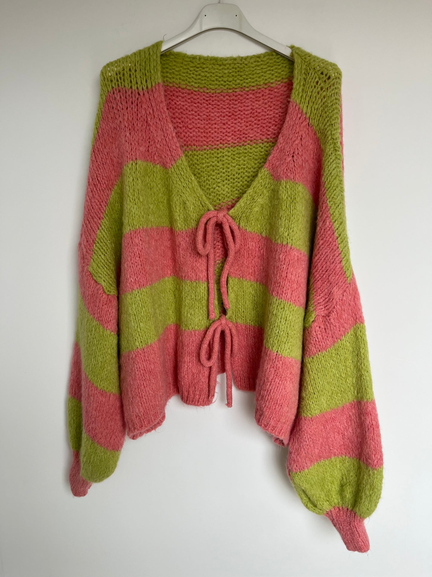Cardigan "Semia" -curvy- (pink-grün)