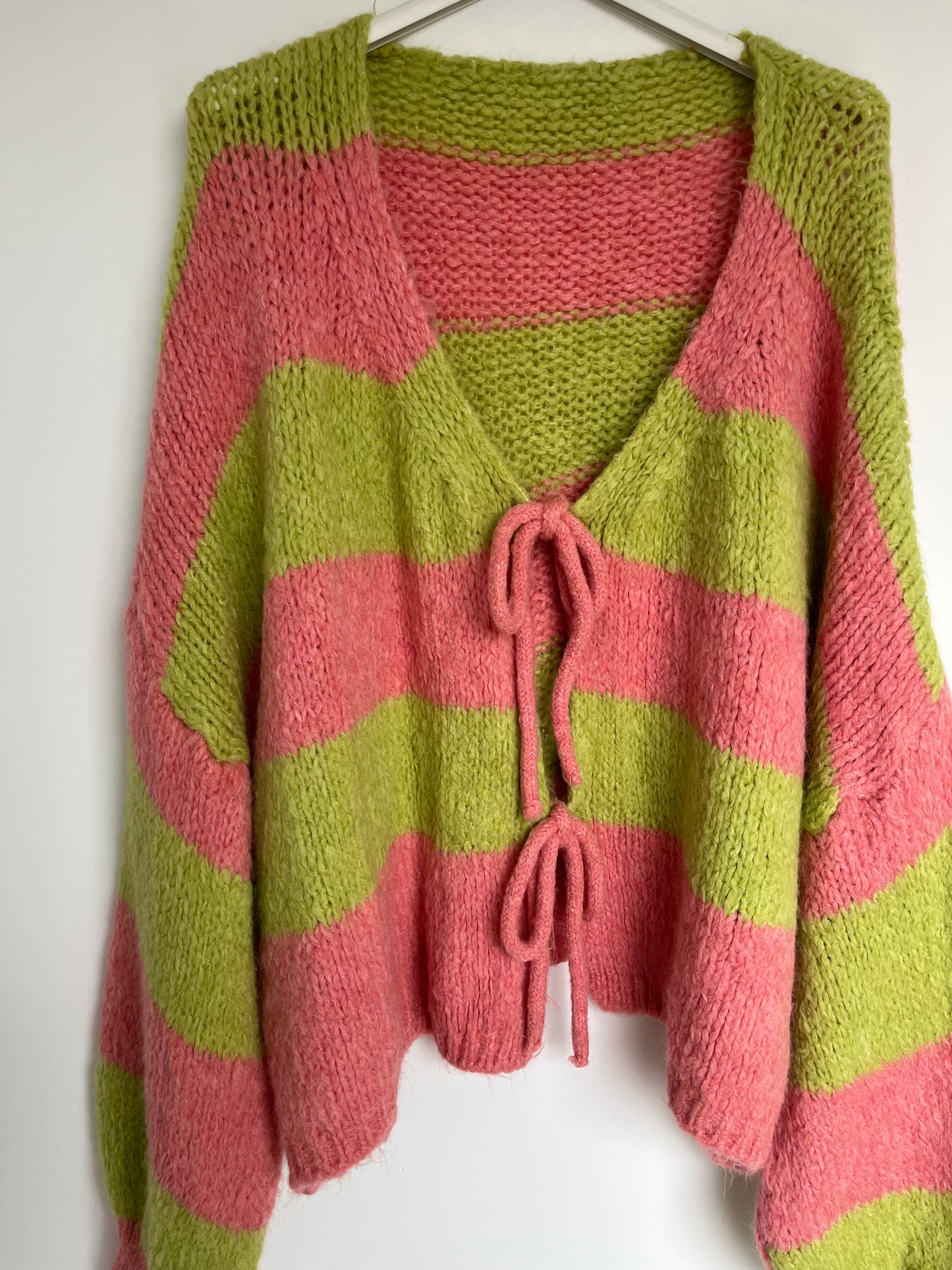 Cardigan "Semia" -curvy- (pink-grün)