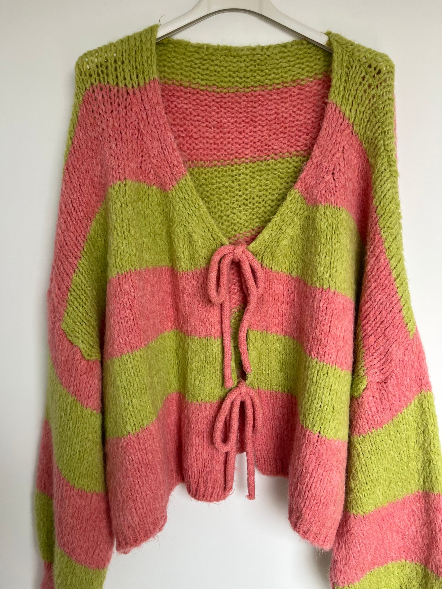 Cardigan "Semia" -curvy- (pink-grün)