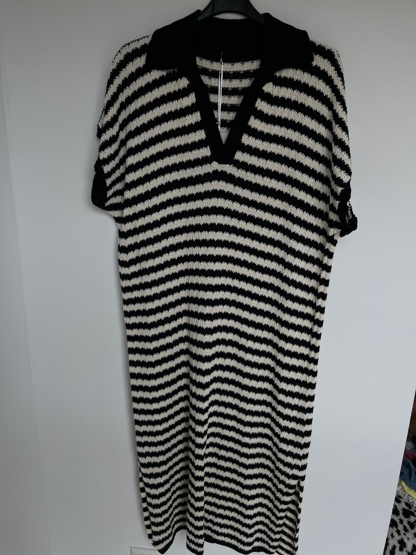 Strickkleid "Helena" (schwarz-weiß)