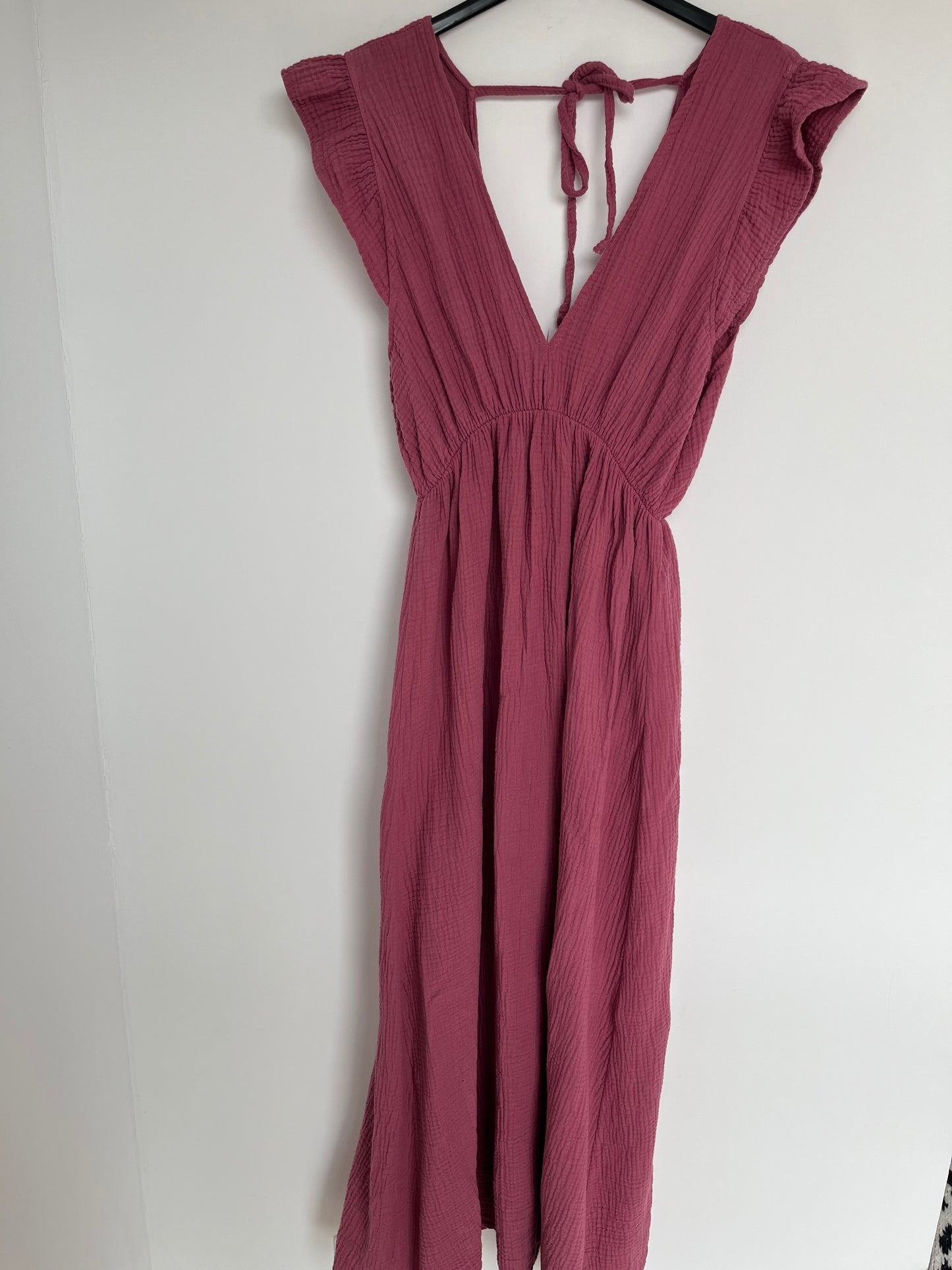 Musselin Kleid "Lena" -schmal- (beere)