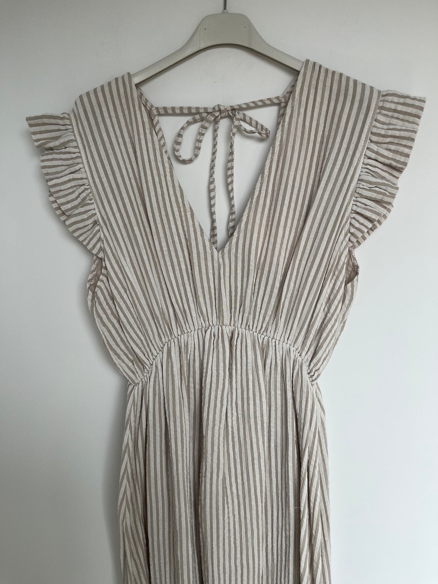 Musselin Kleid "Lena" (Streifen - beige)