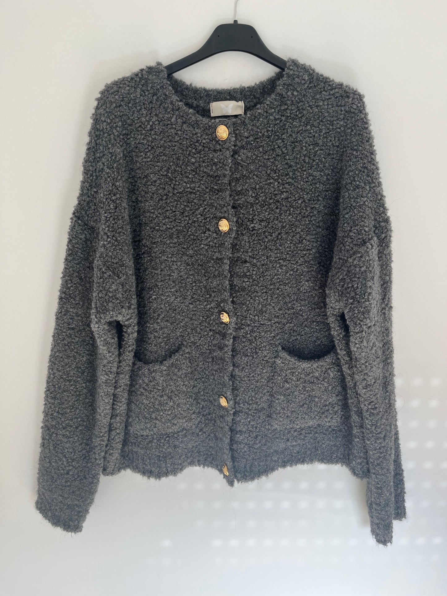 Cardigan Boucle (dunkelgrau)