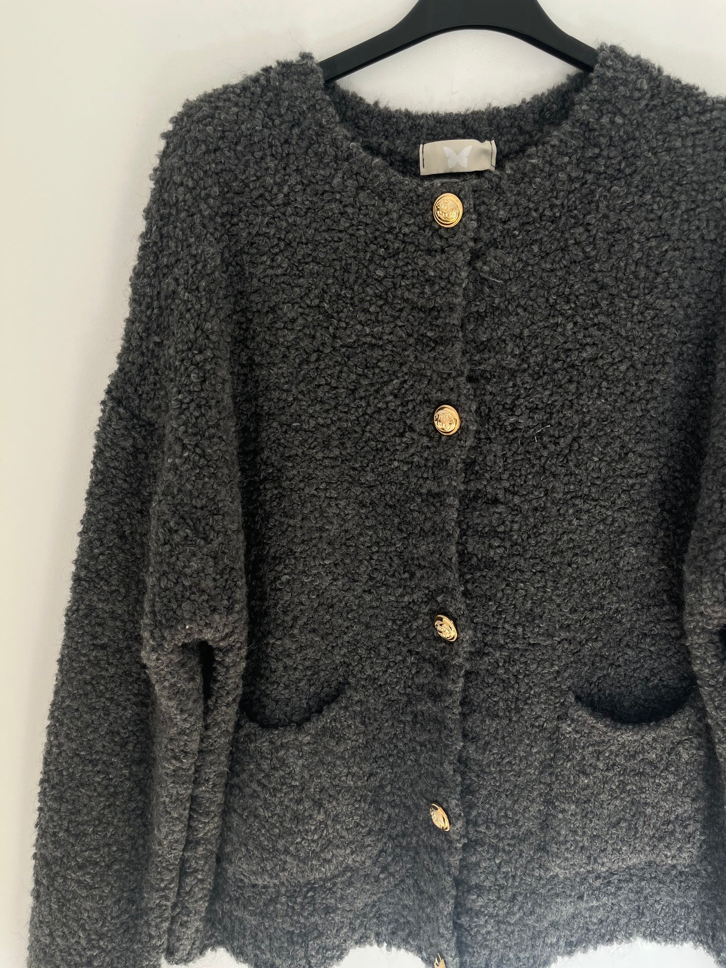 Cardigan Boucle (dunkelgrau)