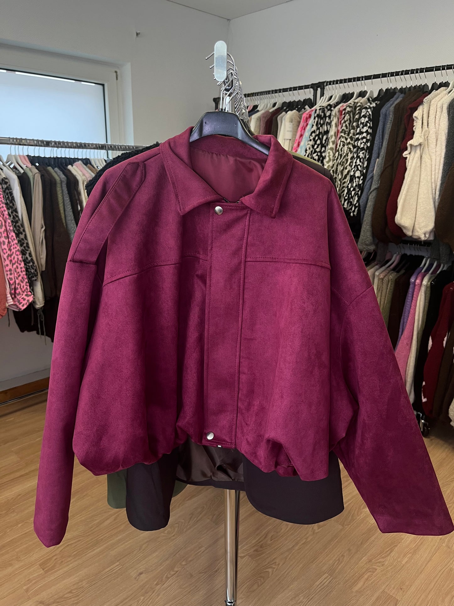 Ballonjacke Wildlederoptik (bordeaux)