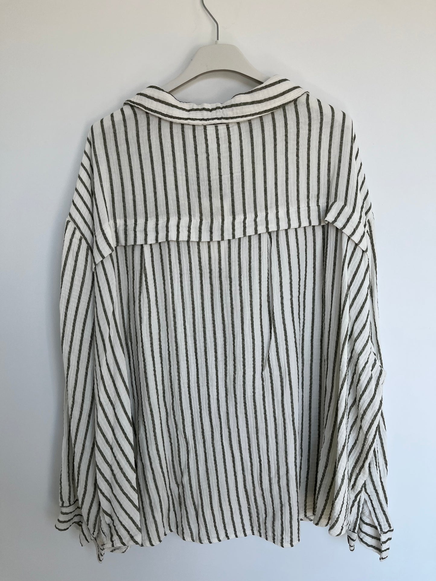 SALE Musselin Bluse Streifen "Sophie" (weiß-grün)