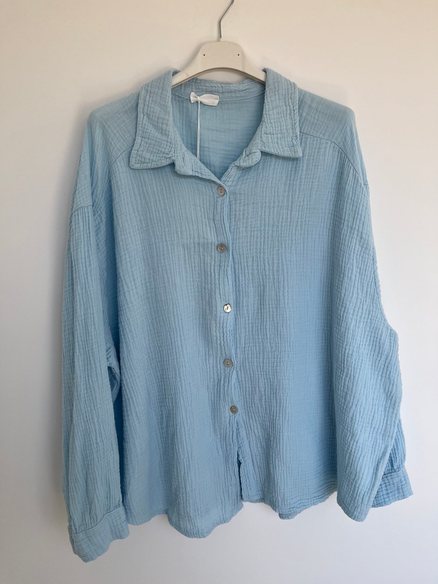 Musselin Bluse "Mia" (hellblau)