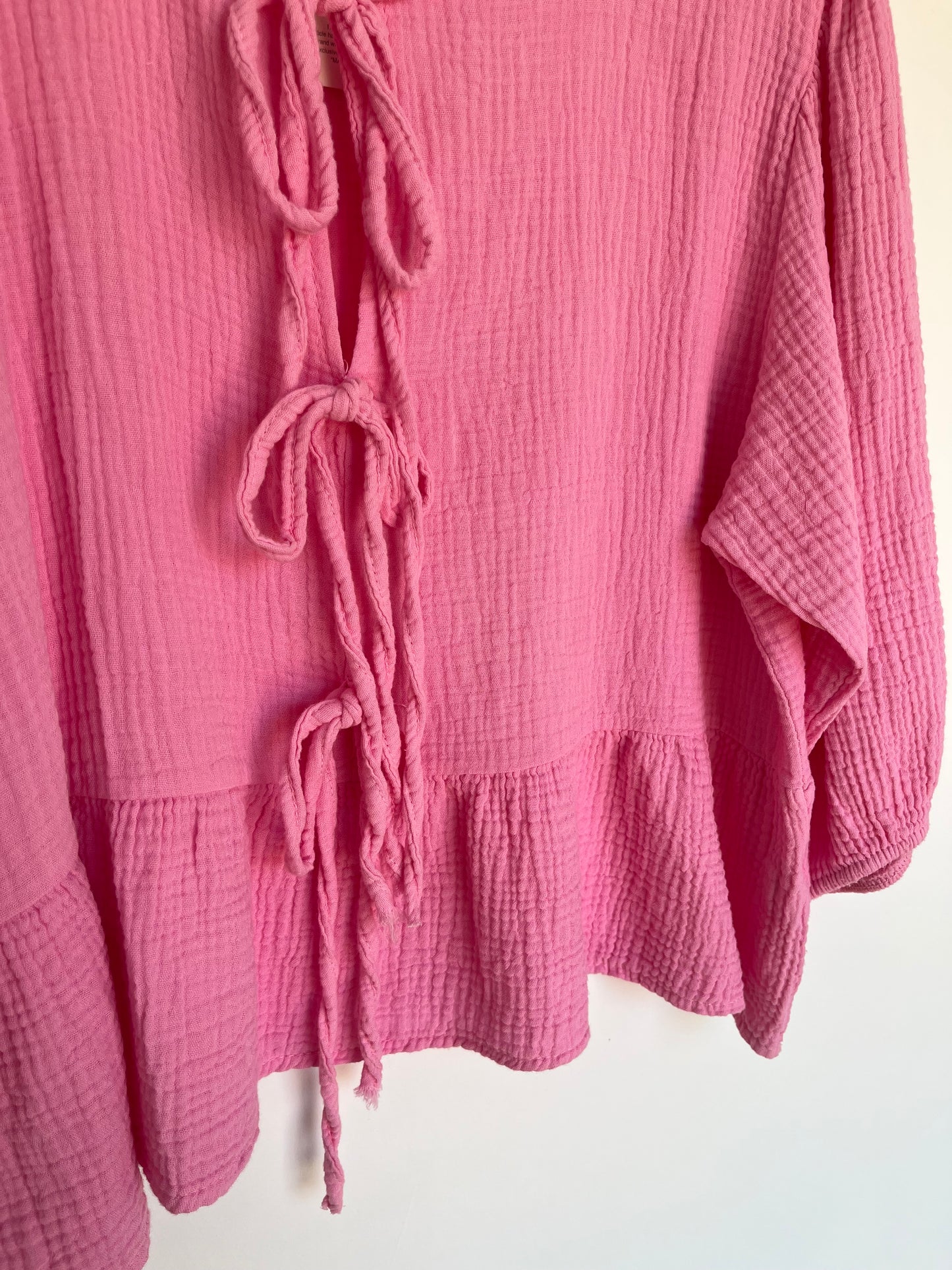 Musselin Bluse Schleifen "Jessica" (pink)