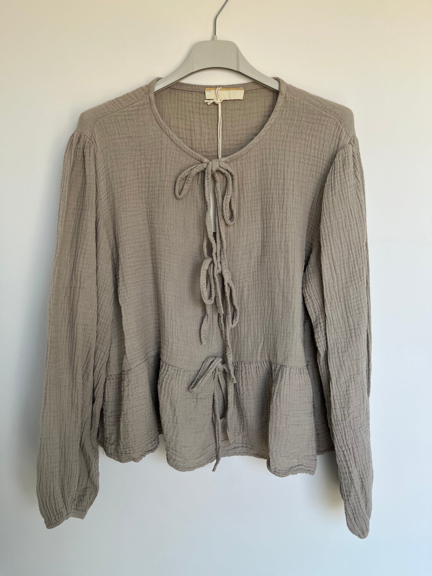 Musselin Schleifen Bluse "Frieda" (beige)
