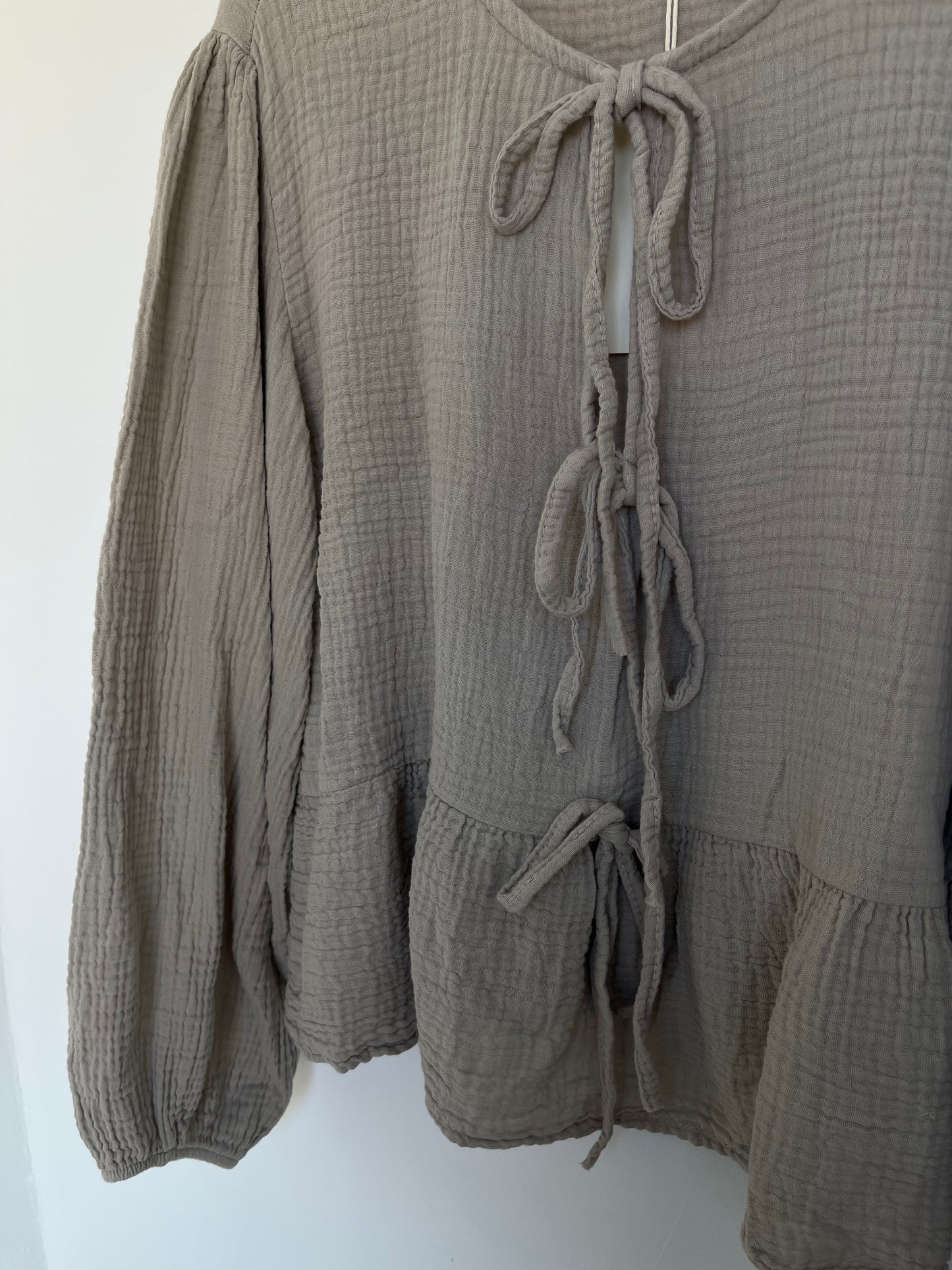 Musselin Schleifen Bluse "Frieda" (beige)