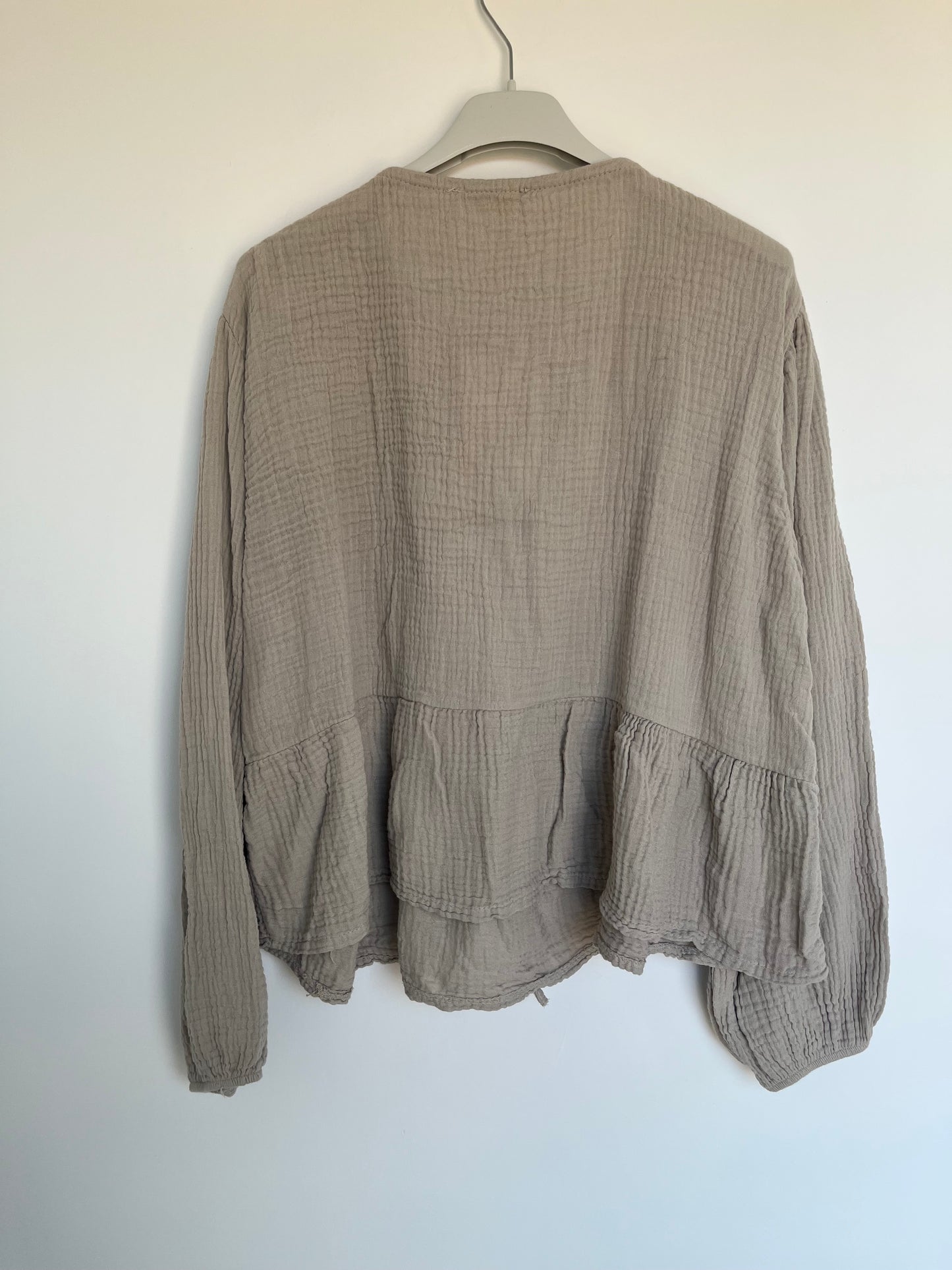 Musselin Schleifen Bluse "Frieda" (beige)