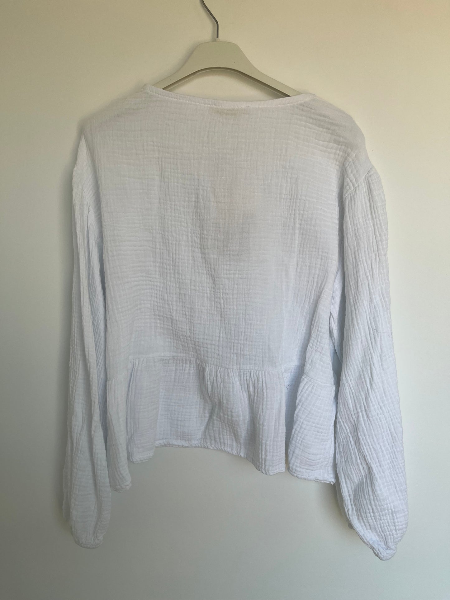 Musselin Schleifen Bluse "Frieda" (weiß)