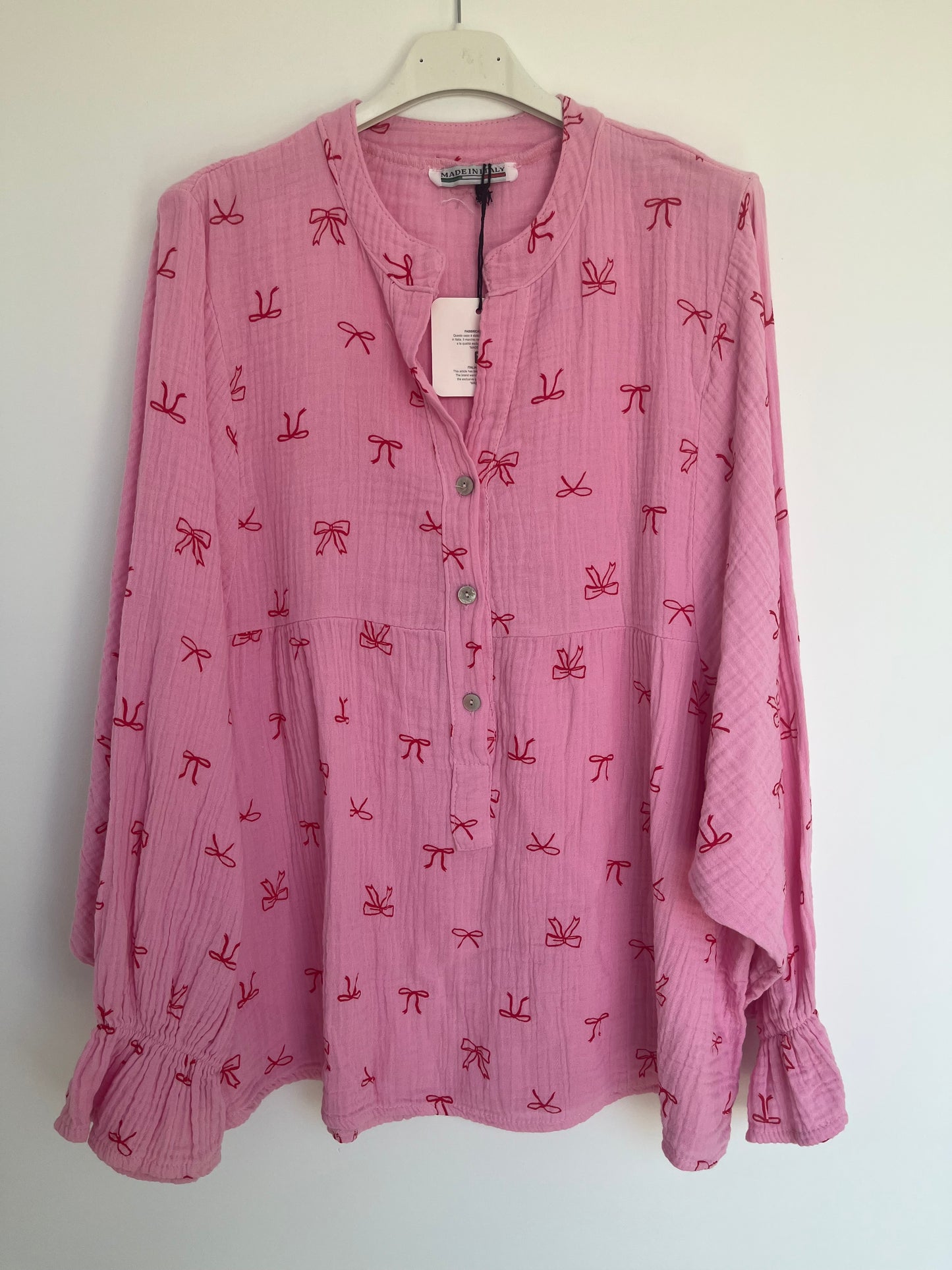 SALE Musselin Bluse Schleifen "Schleifi" (pink)