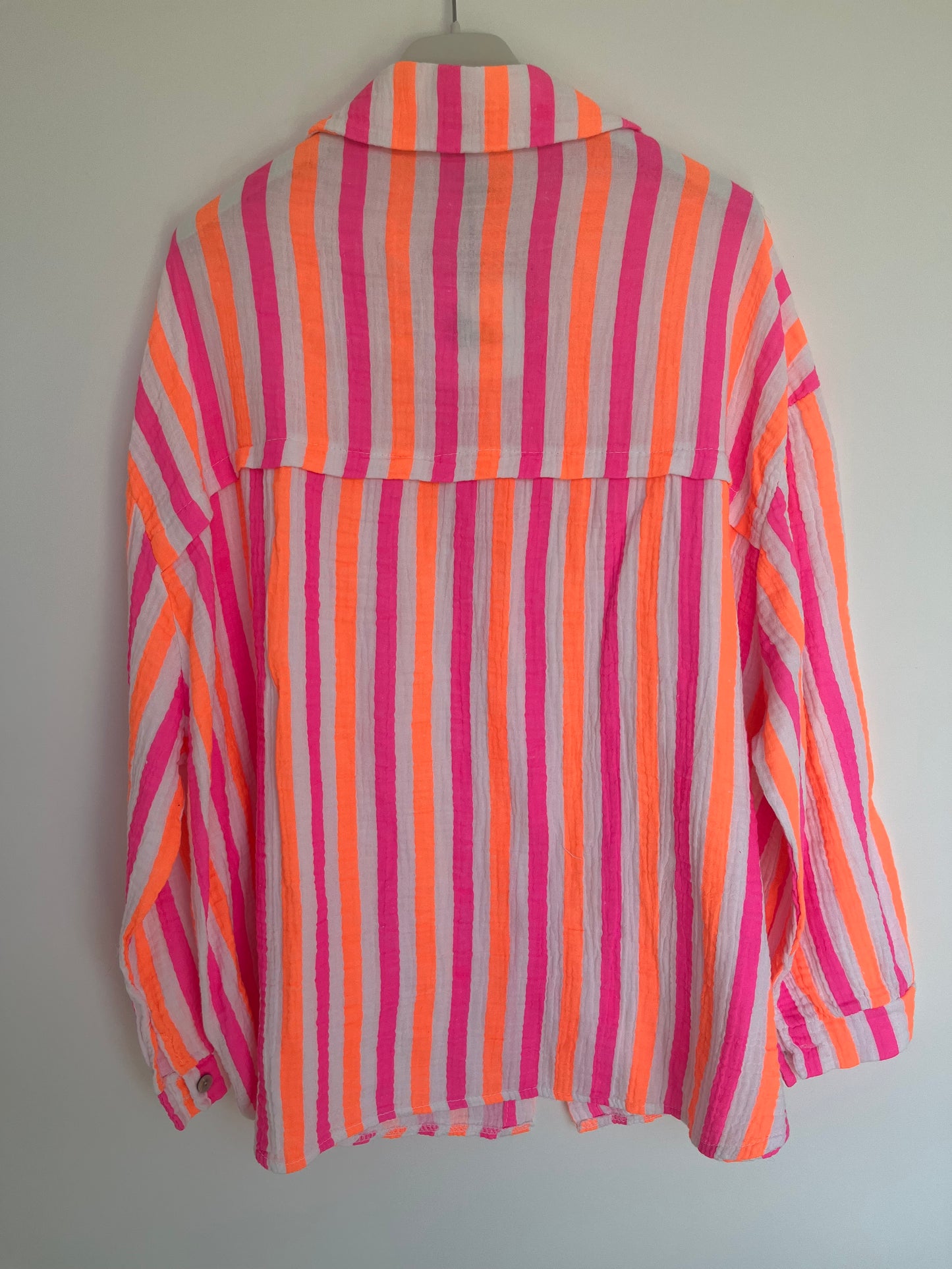 SALE Musselin Bluse Streifen "Kathi"(pink-orange)