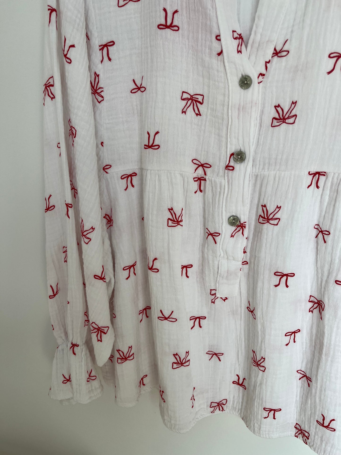 SALE Musselin Bluse Schleifen "Schleifi" (weiß)