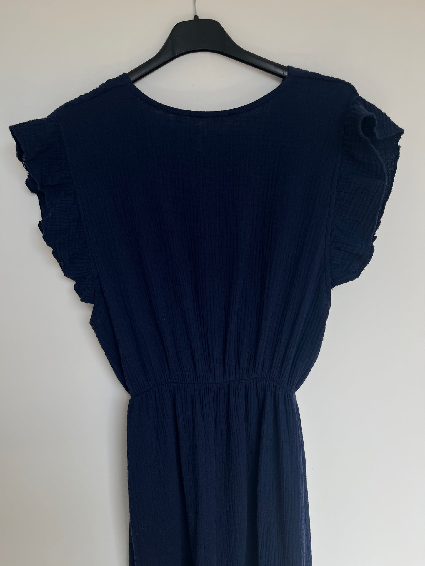 Musselin Kurzarm-Kleid "Melissa" (dunkelblau)