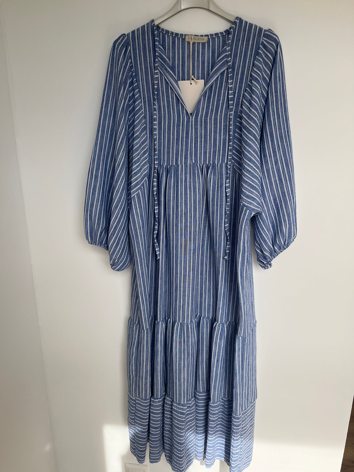 Kleid Leinenmix "Charlotte" (blau)