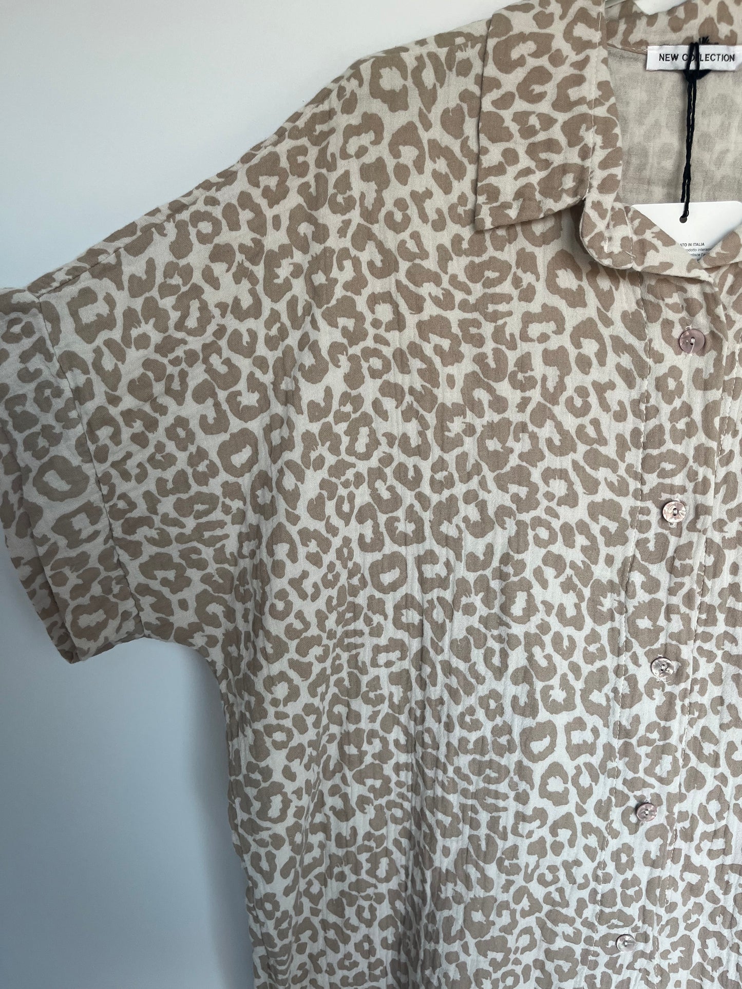 SALE Musselin Kurzarm Bluse Leo (beige)