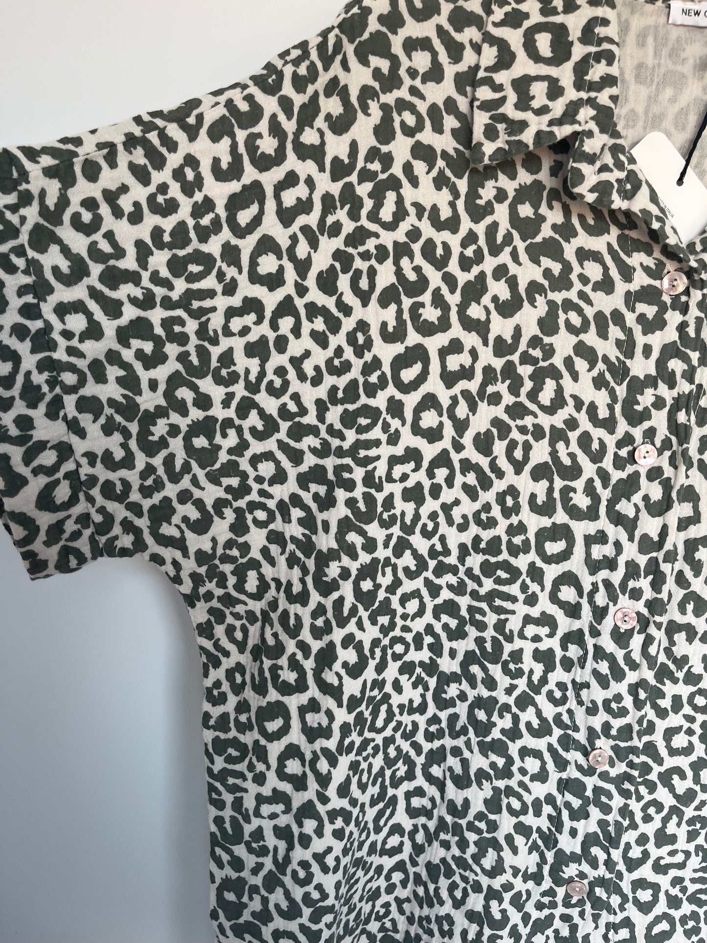 SALE Musselin Kurzarm Bluse Leo (khaki)