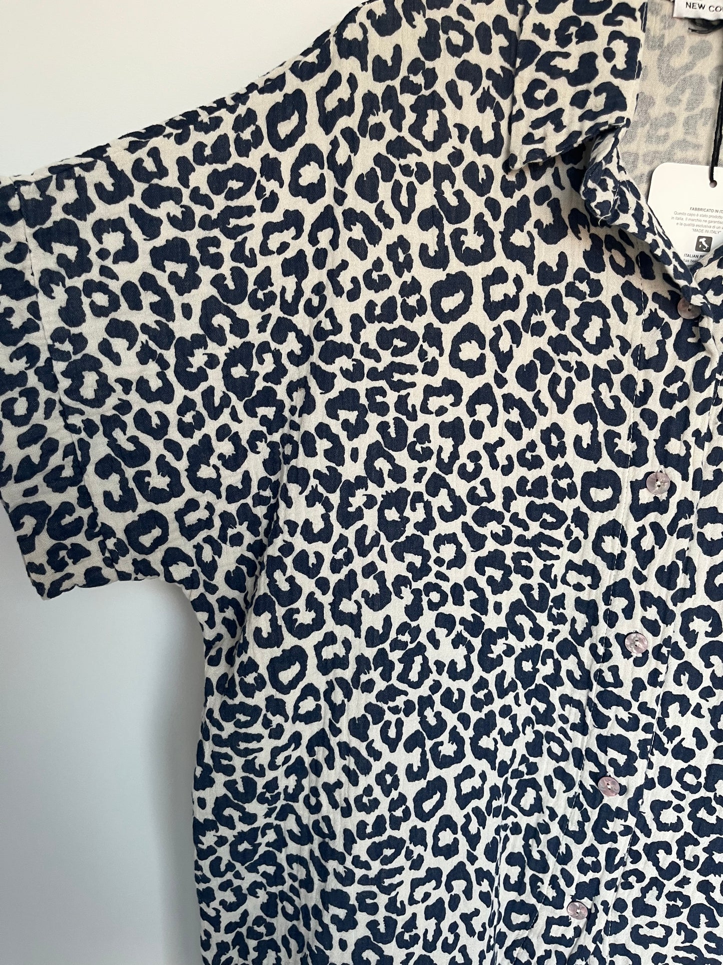 SALE Musselin Kurzarm Bluse Leo (dunkelblau)