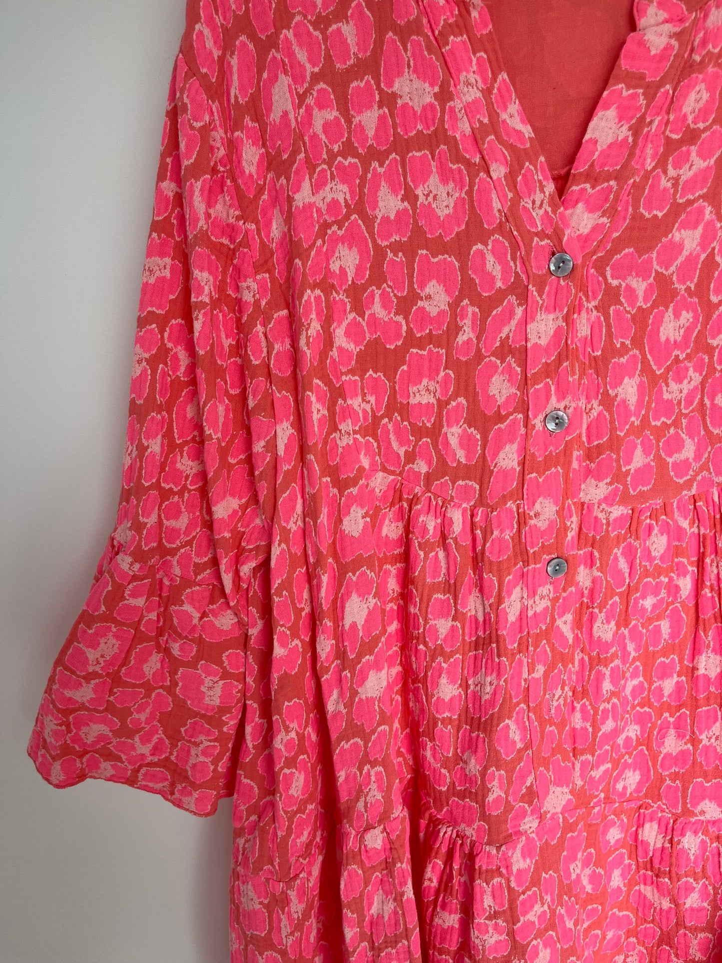 Musselin Kleid "Isabella" (rot-pink)