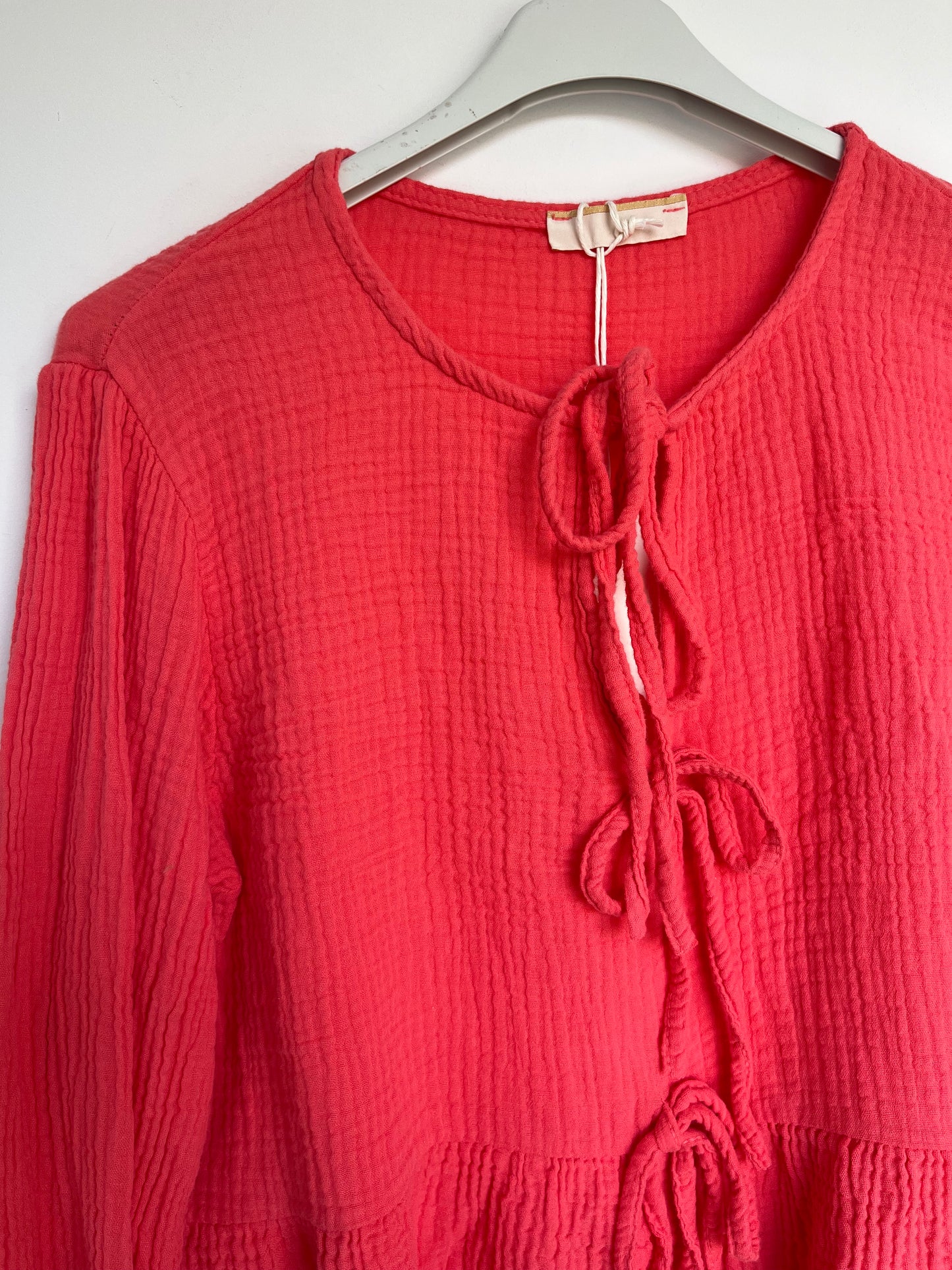 Musselin Schleifen Bluse "Frieda" (koralle)