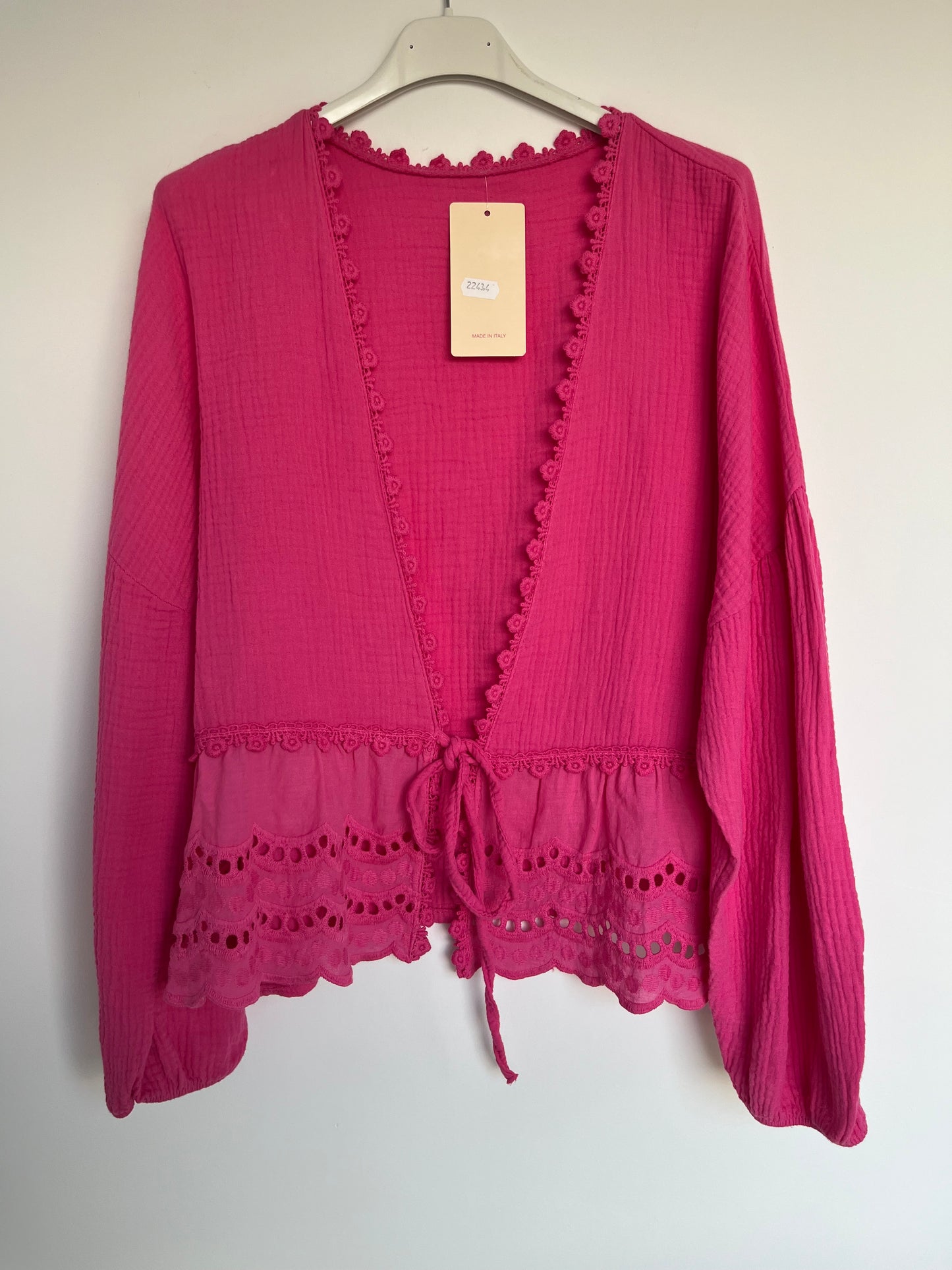 SALE Musselin Bluse "Rüschen" (pink)