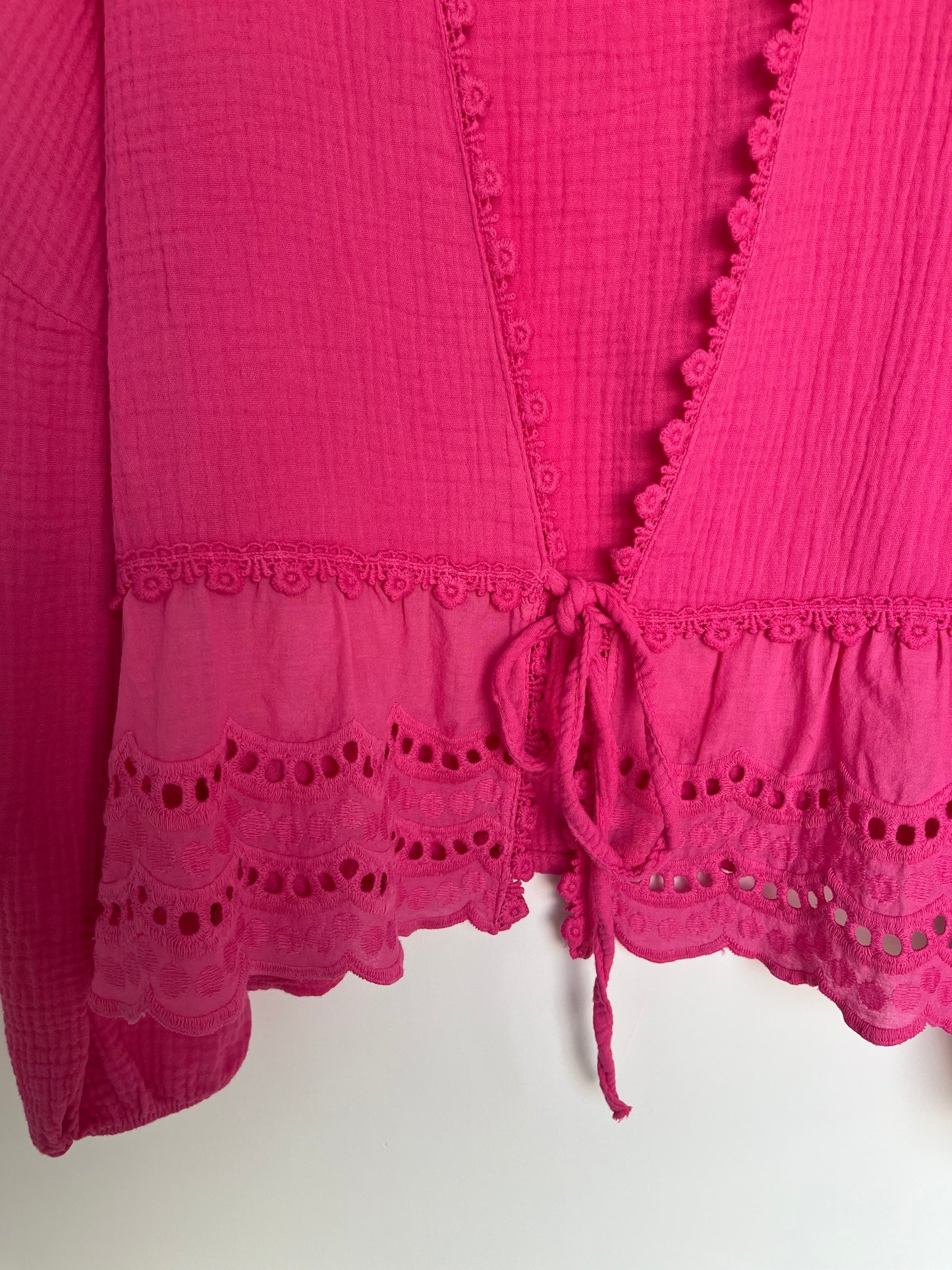 SALE Musselin Bluse "Rüschen" (pink)