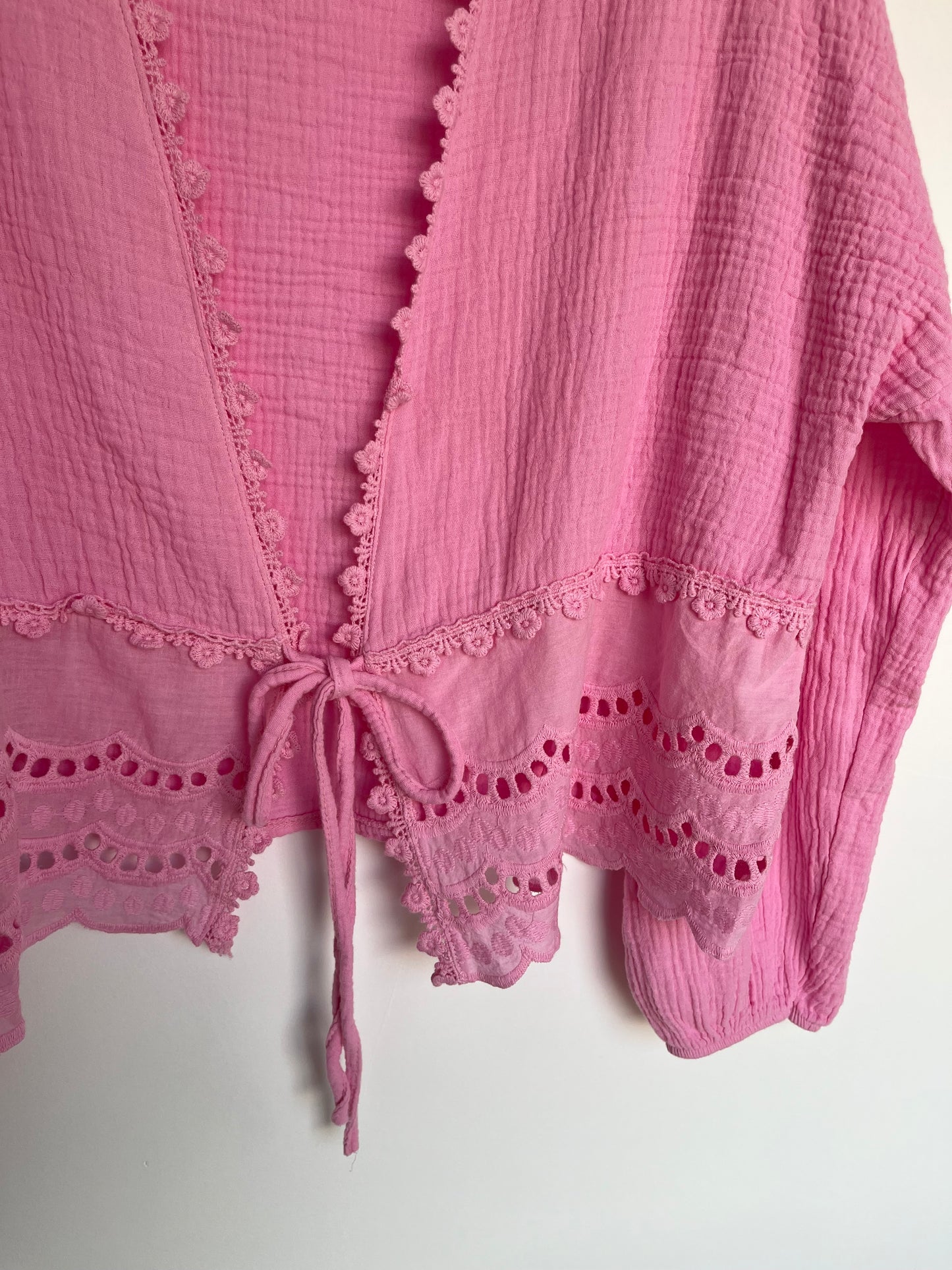 Musselin Bluse "Rüschen" (rosa)