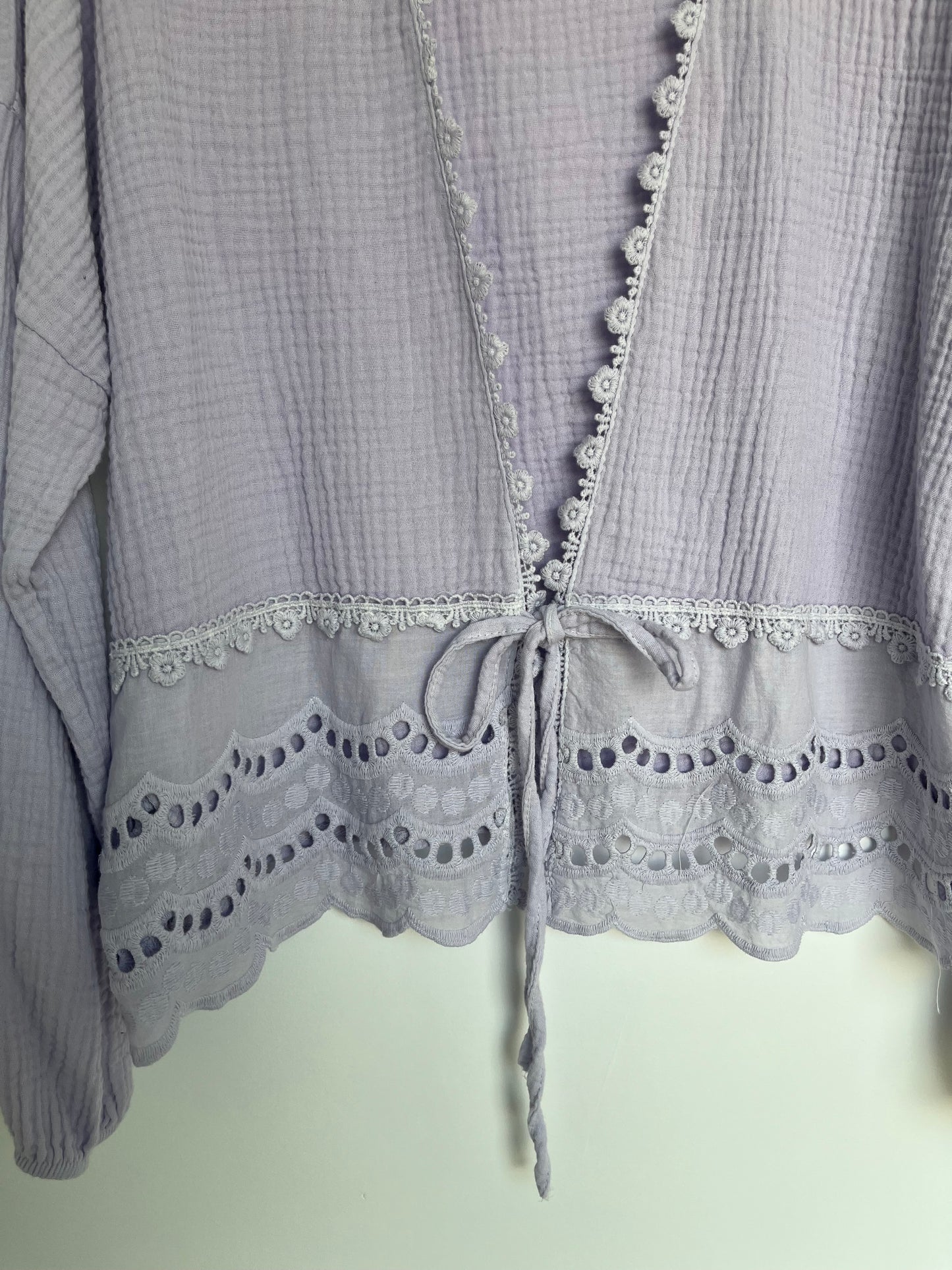 SALE Musselin Bluse "Rüschen" (Flieder)