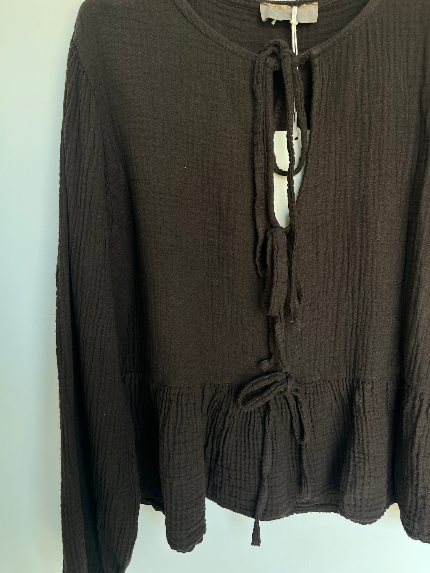 Musselin Schleifen Bluse "Frieda" (braun)