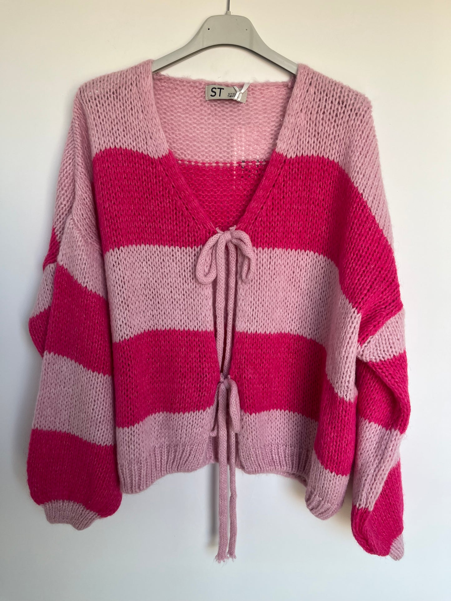Cardigan "Semia" (Streifen - rosa-pink)