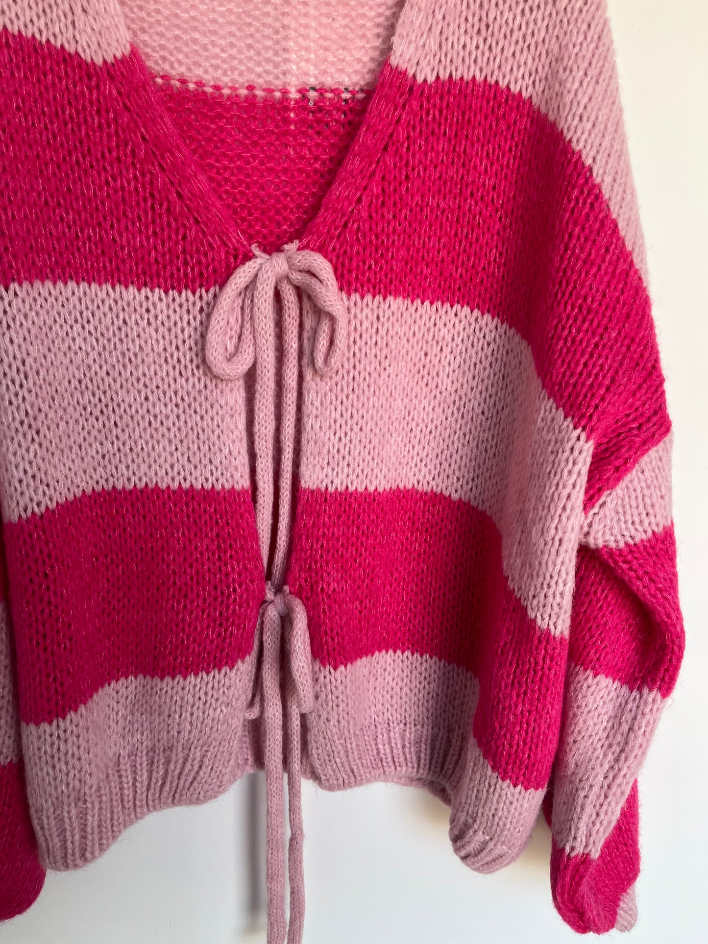 Cardigan "Semia" (Streifen - rosa-pink)