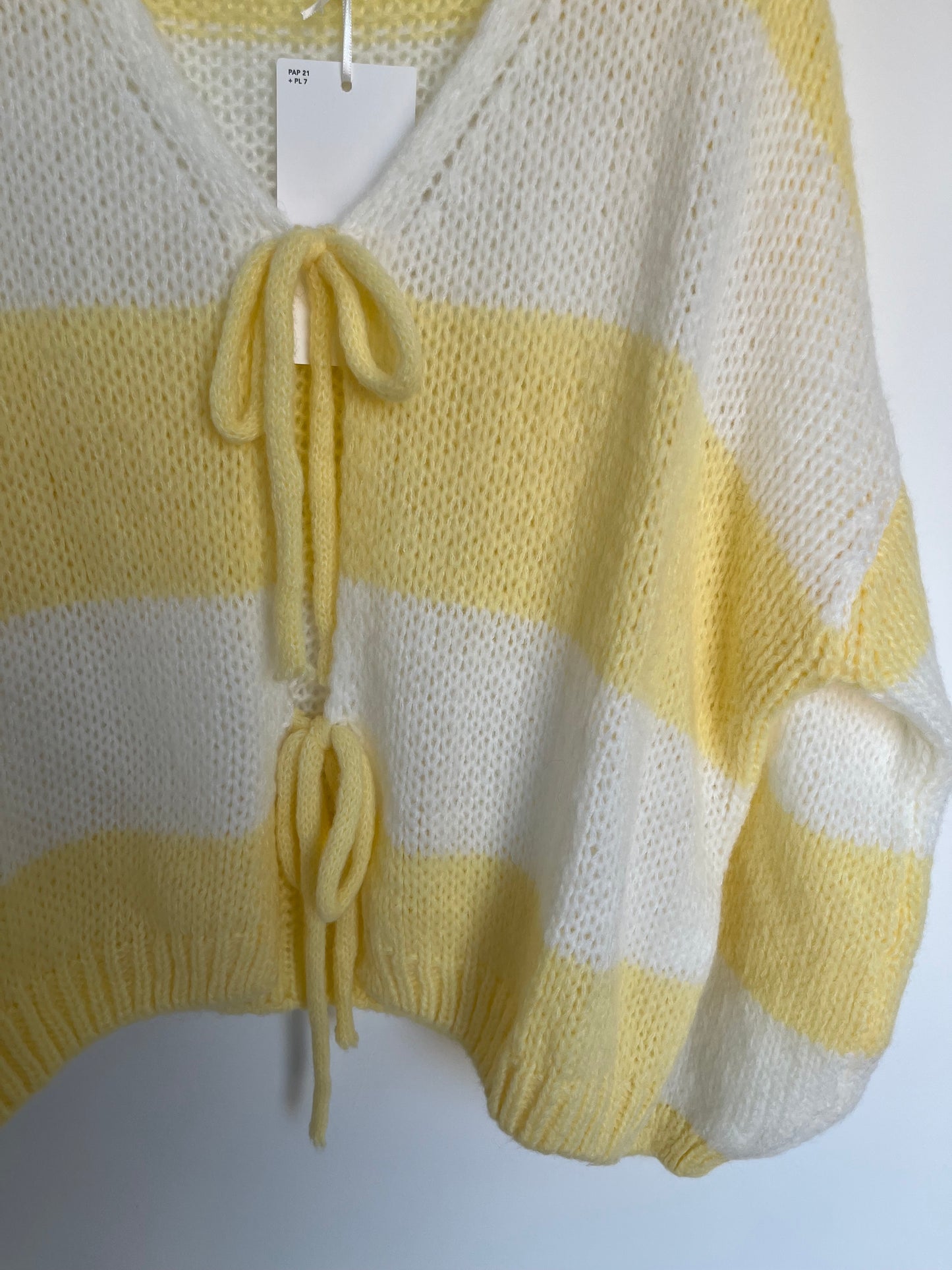 Cardigan "Semia" (Streifen - gelb-weiß)