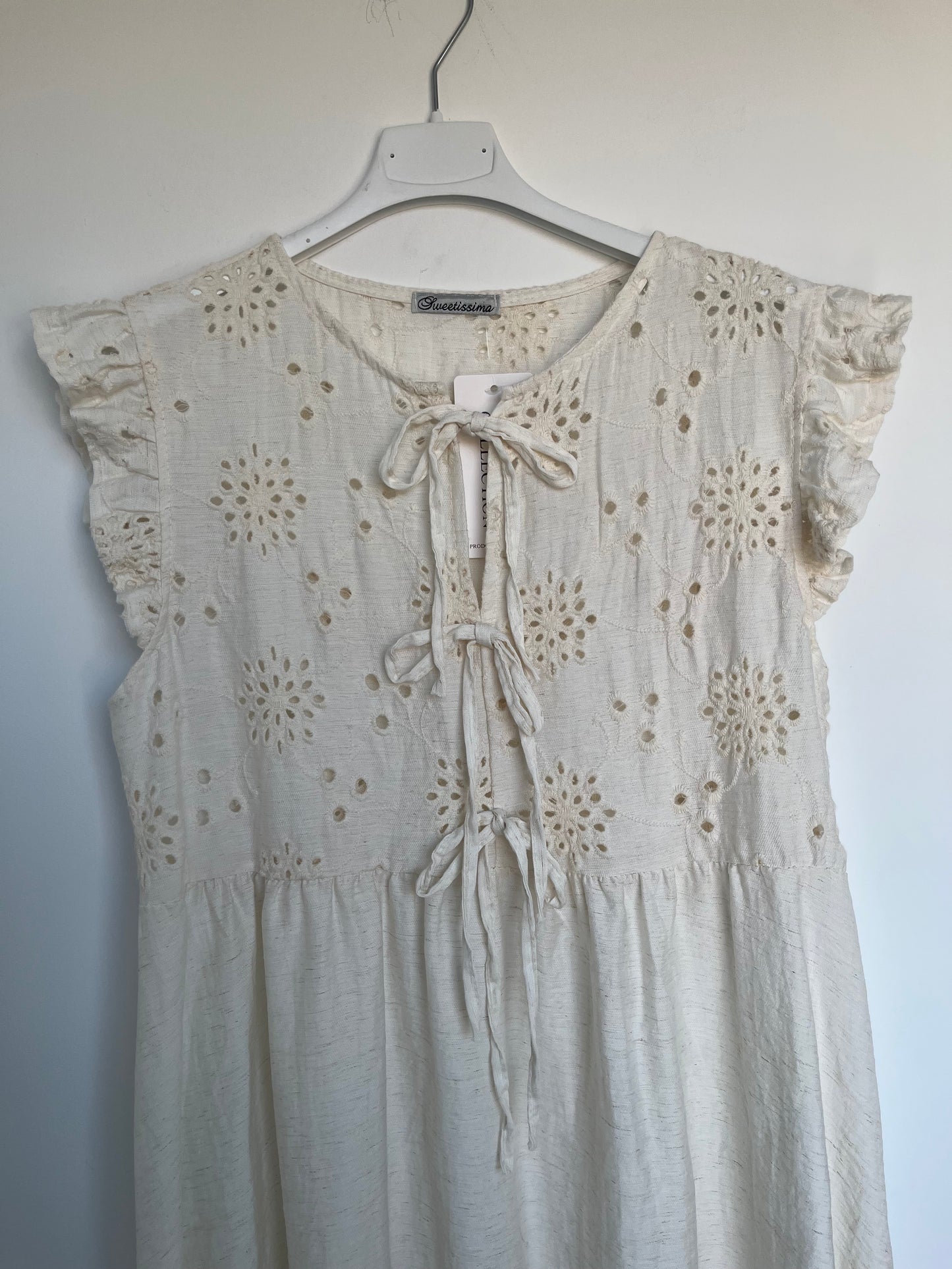 SALE Leinen Kurzarm-Kleid "Irina" (beige)