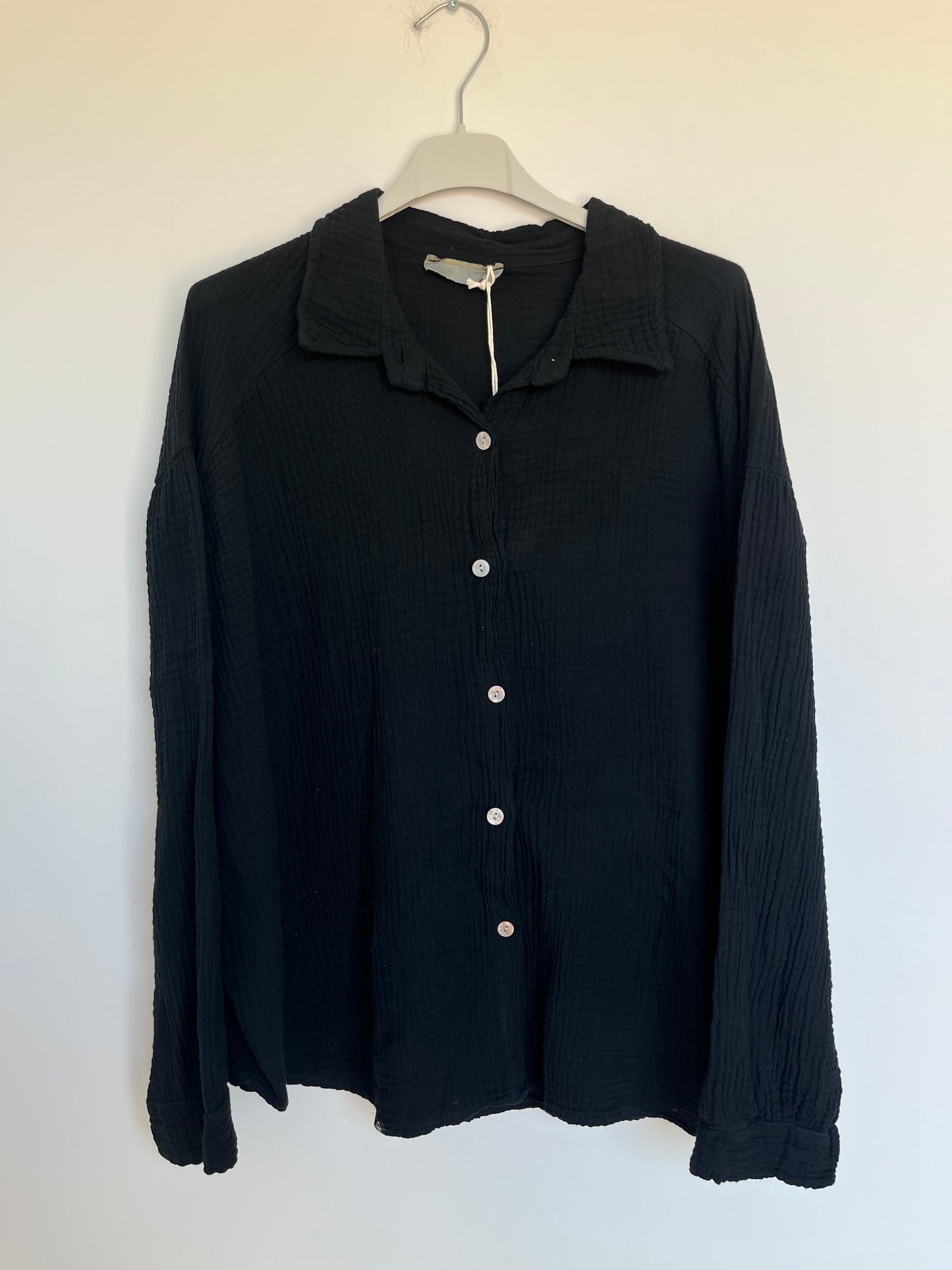 Musselin Bluse "Mia" (schwarz)