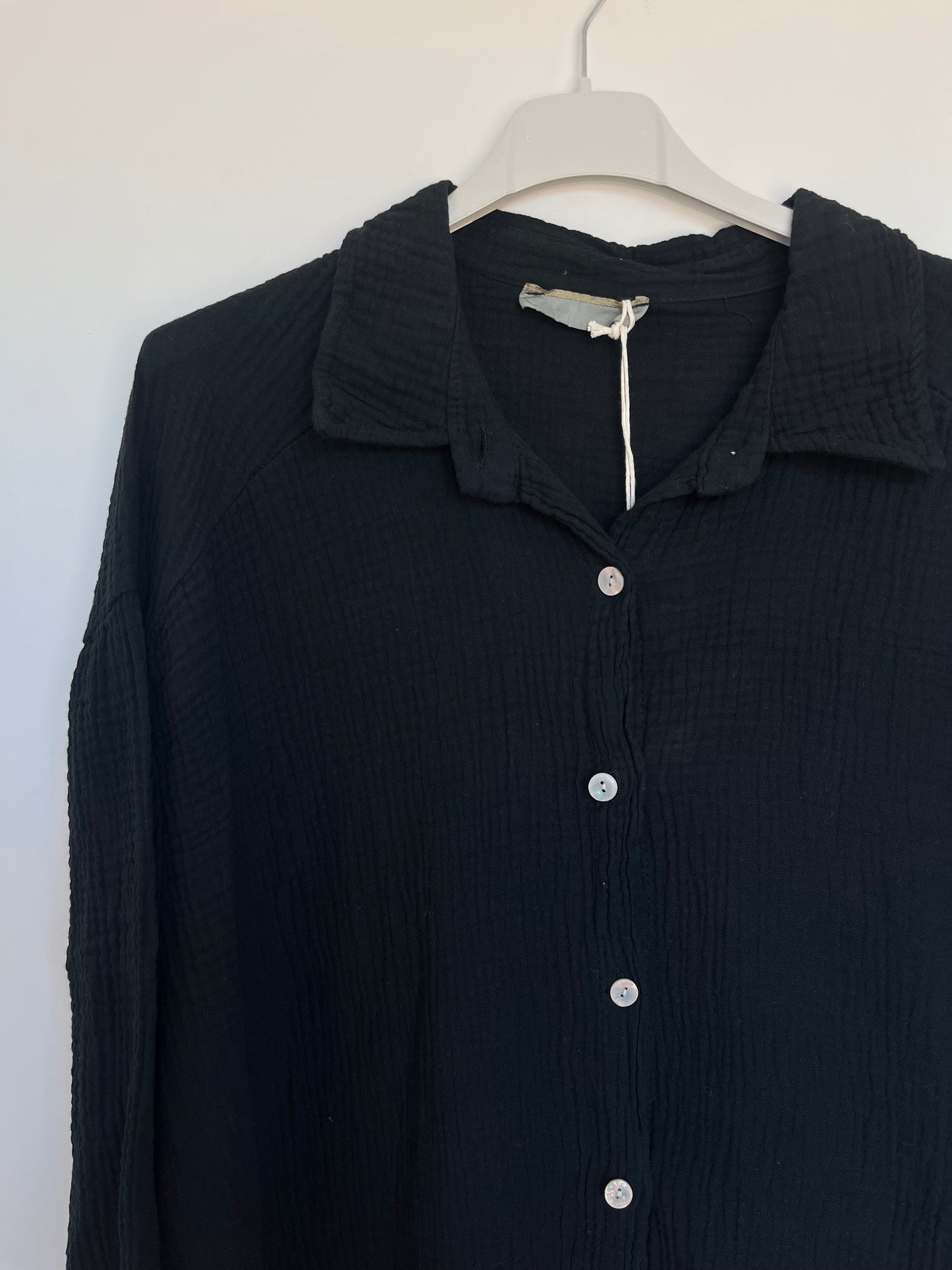 Musselin Bluse "Mia" (schwarz)