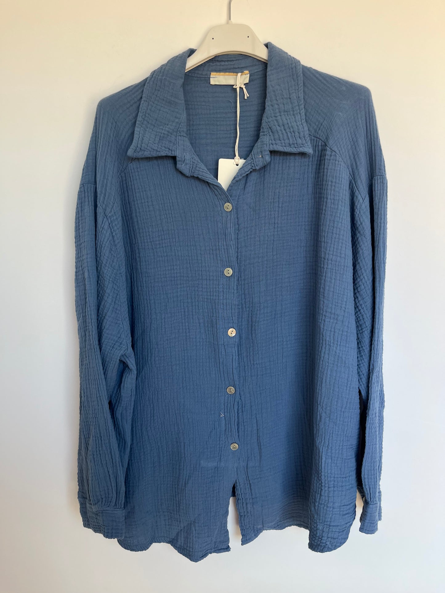 Musselin Bluse "Mia" (blau)