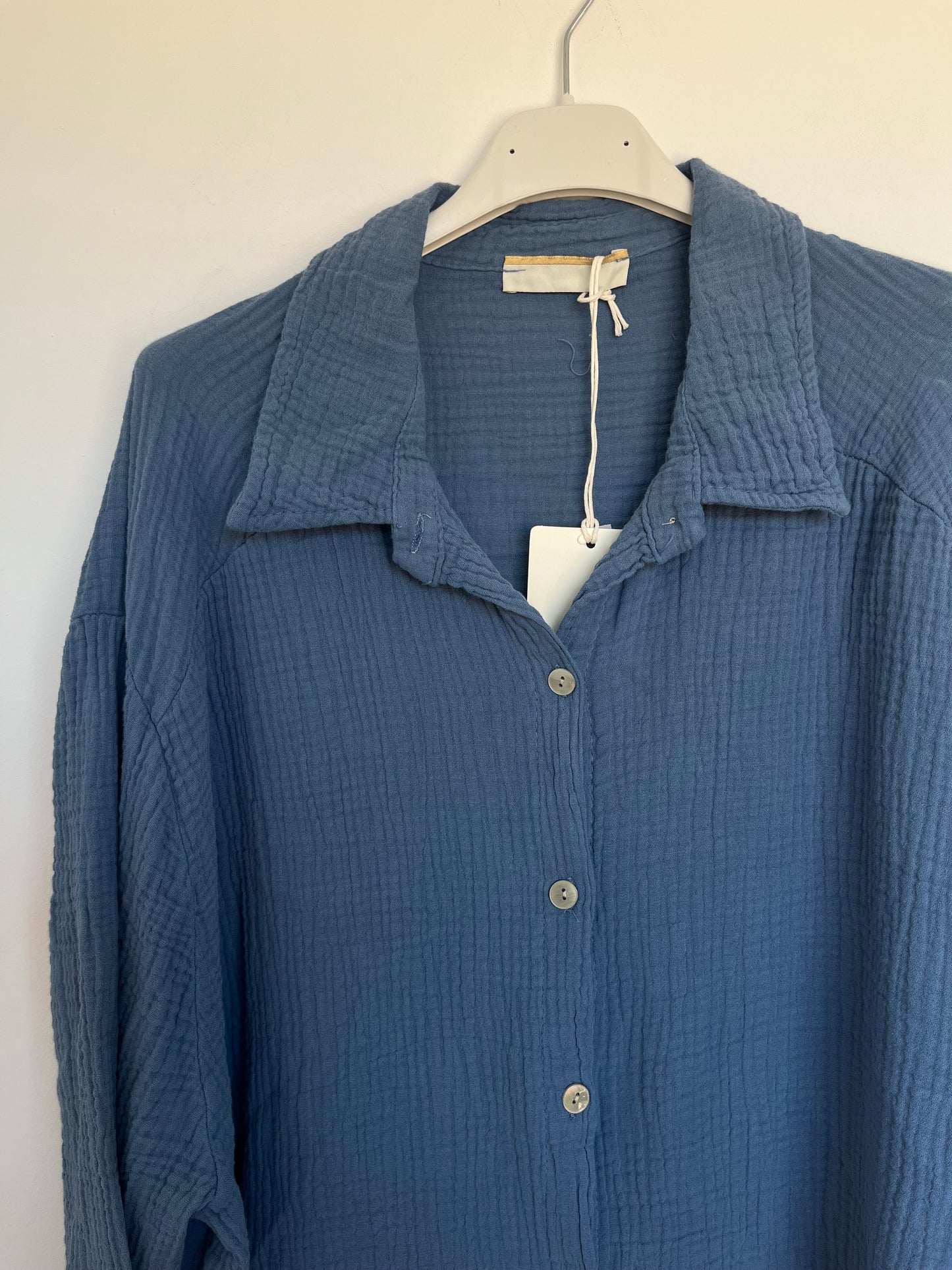 Musselin Bluse "Mia" (blau)