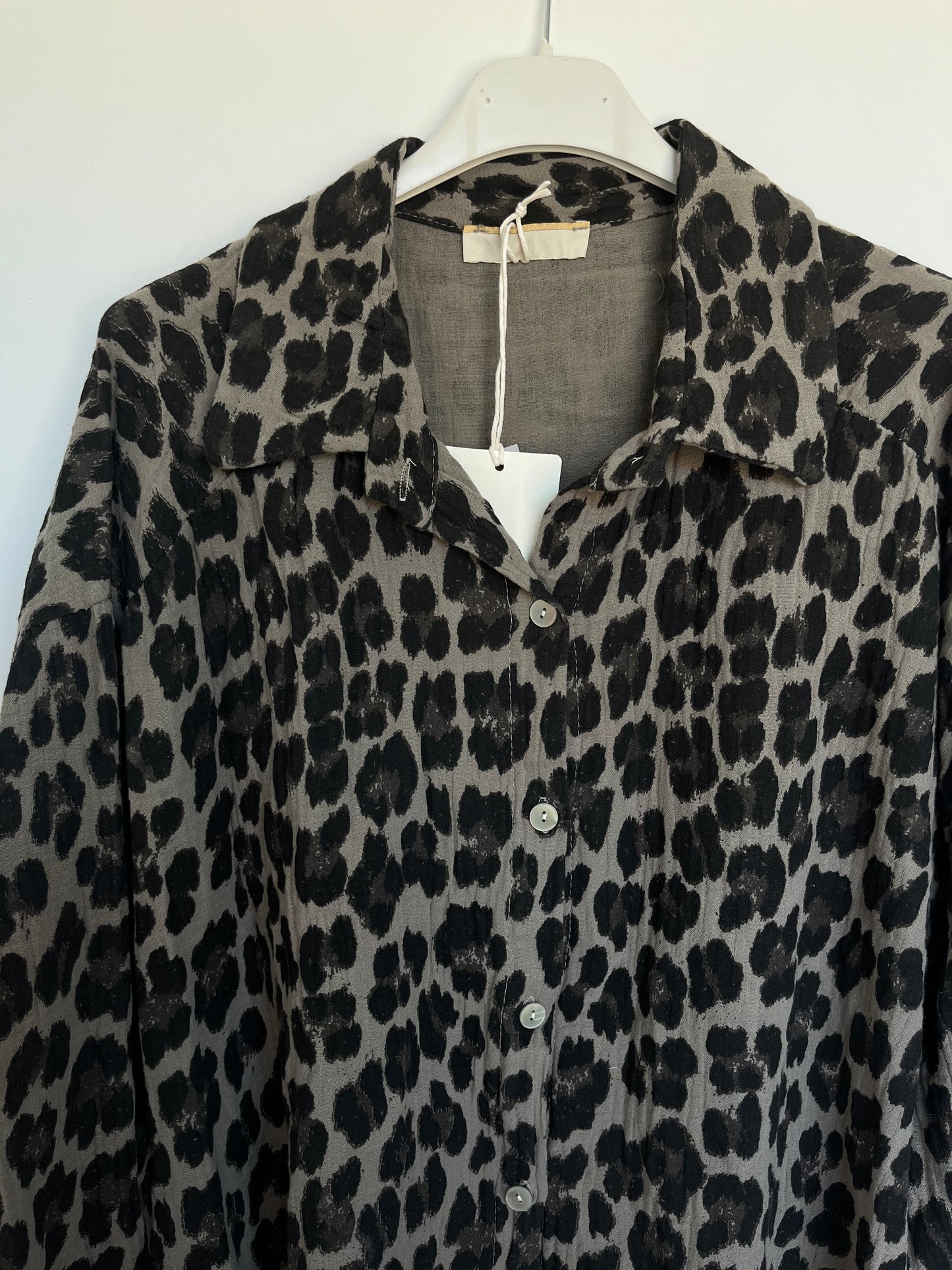 Musselin Bluse "Mia" (Leo - taupe)