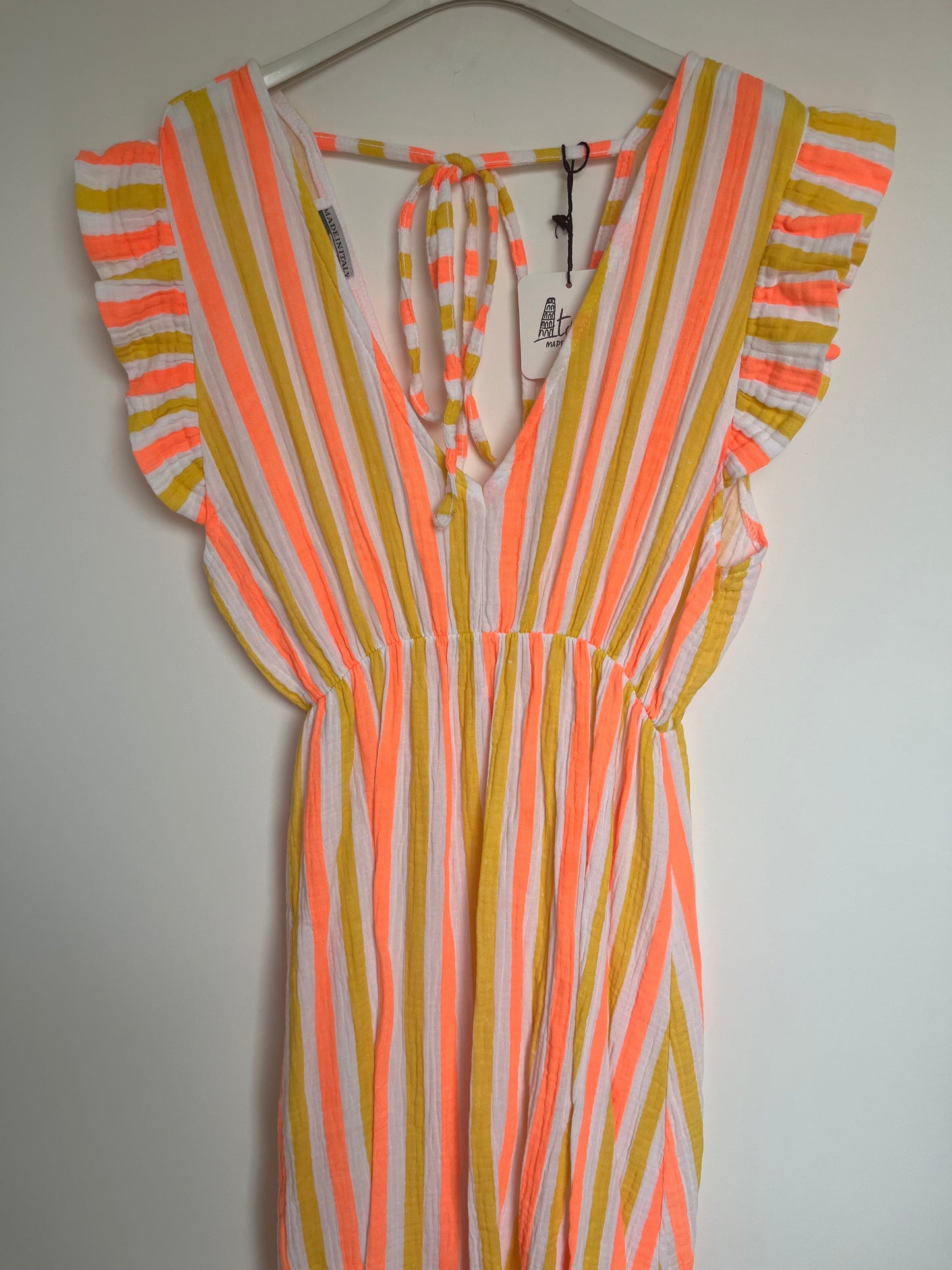 Musselin Kleid "Lena" (Streifen - gelb-orange)
