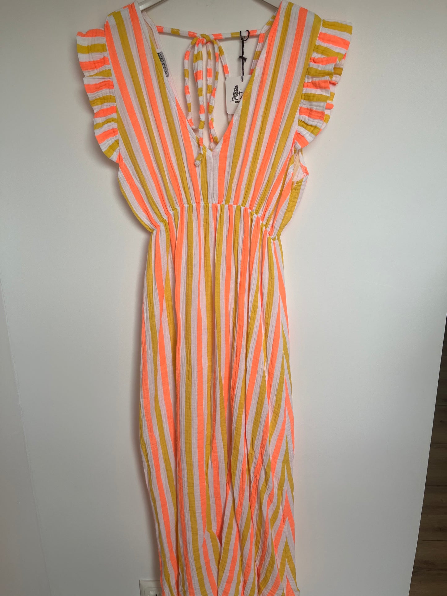 Musselin Kleid "Lena" (Streifen - gelb-orange)