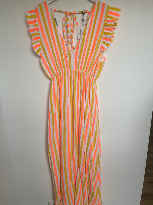 Musselin Kleid "Lena" (Streifen - gelb-orange)