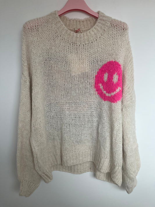 SALE Strickpullover "Smiley" (beige)