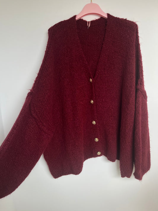 Cardigan "Feli" (weinrot)