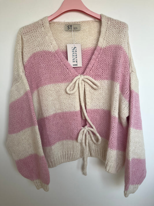 Cardigan "Semia" (Streifen - rosa)