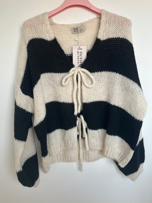 Cardigan "Semia" (Streifen - schwarz)
